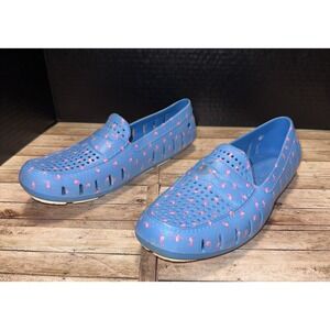 Floaters Men's ‎ Size 9 Blue Flamingo Waterproof Driving Loafers Boat Shoes